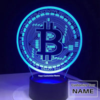 Thumbnail for Bitcoin Coin Art 3D Designed Night Lamp