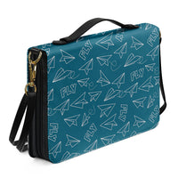 Thumbnail for Paper Airplane & Fly Green 2 Designed PU Accessories Bags Strap Style
