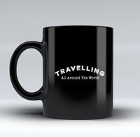 Thumbnail for Travelling All Around The World Designed Black Mugs
