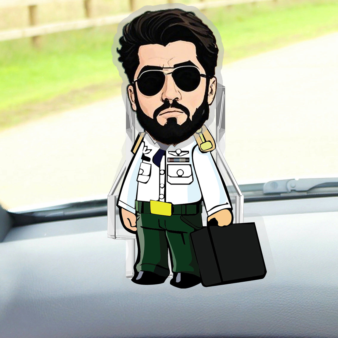 Pilot Holding Handbag Custom Automatic Shaking Head Decorations Personalized Acrylic