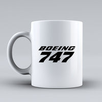 Thumbnail for Boeing 747 & Text Designed Ceramic White Mugs