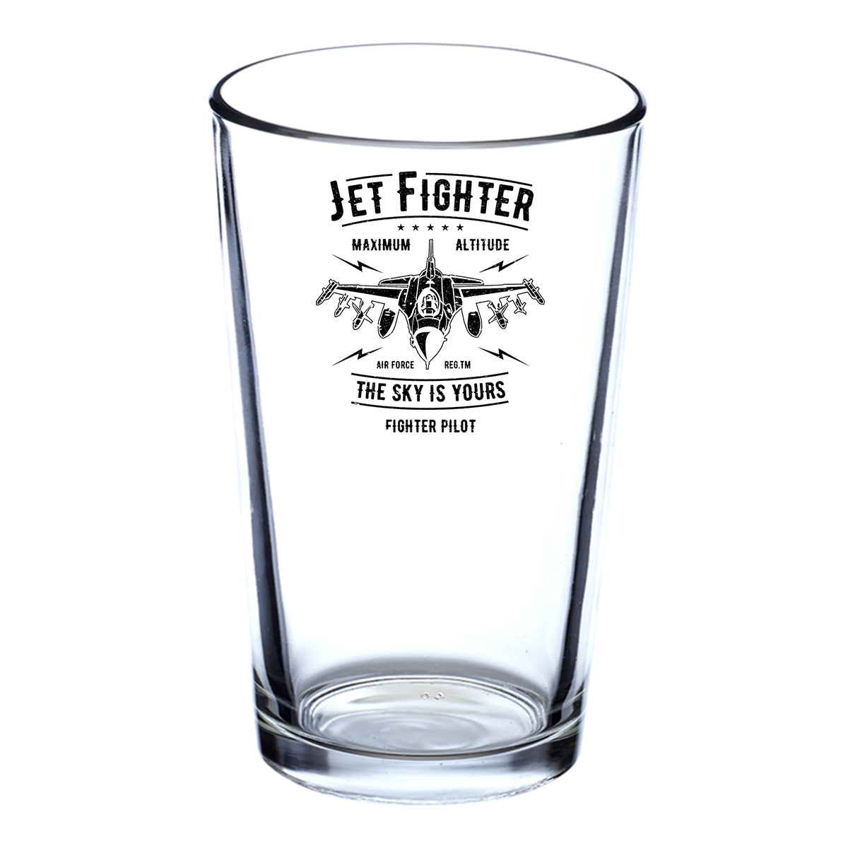 Jet Fighter - The Sky is Yours Designed Beer & Water Glasses