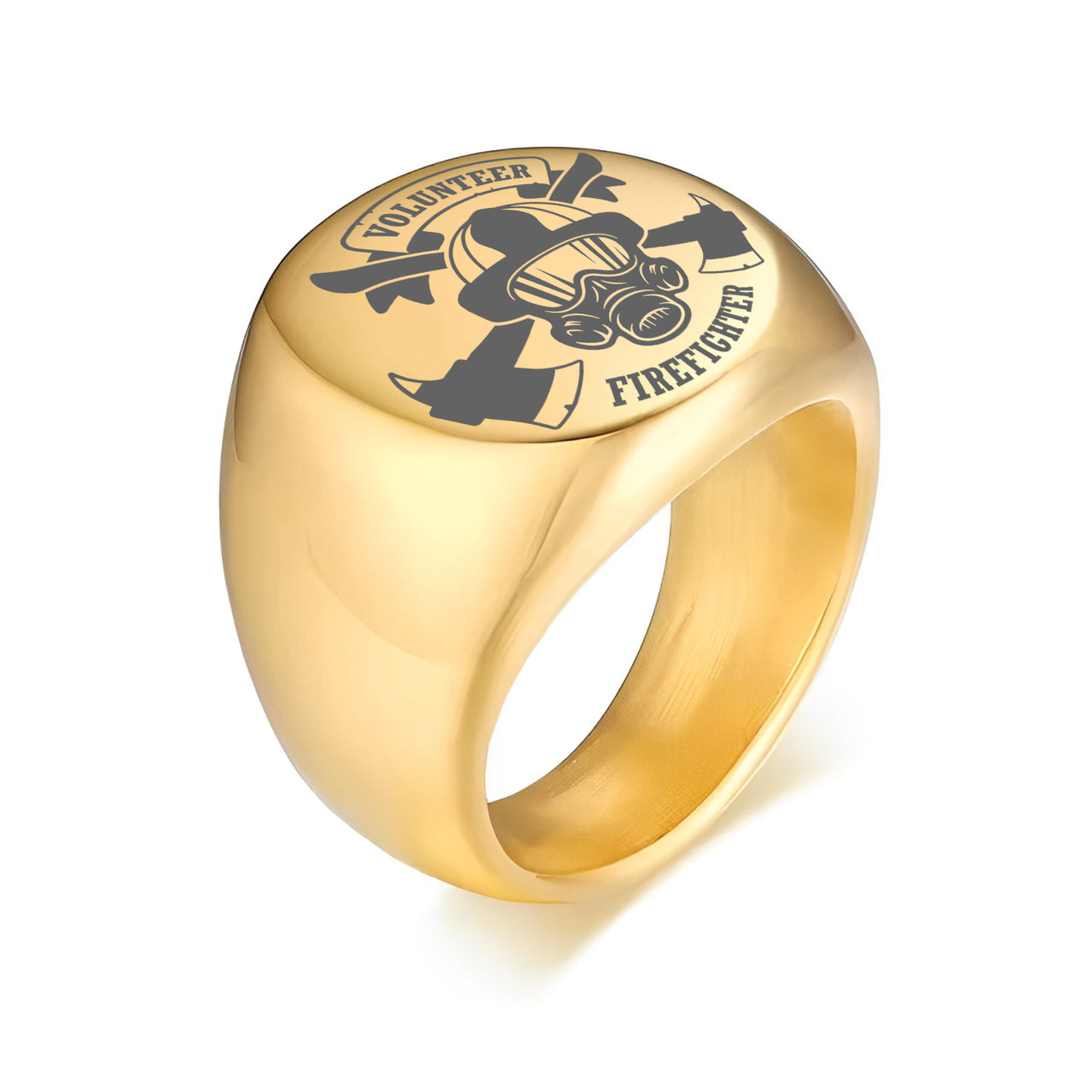Volunteer Firefighter Design  20MM Stainless Steel Circular Ring