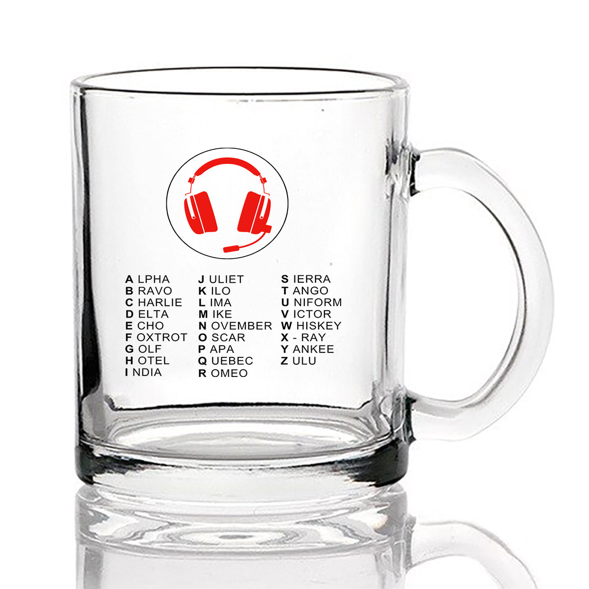 Aviation Alphabet 3 Designed Coffee & Tea Glasses