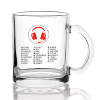 Thumbnail for Aviation Alphabet 3 Designed Coffee & Tea Glasses