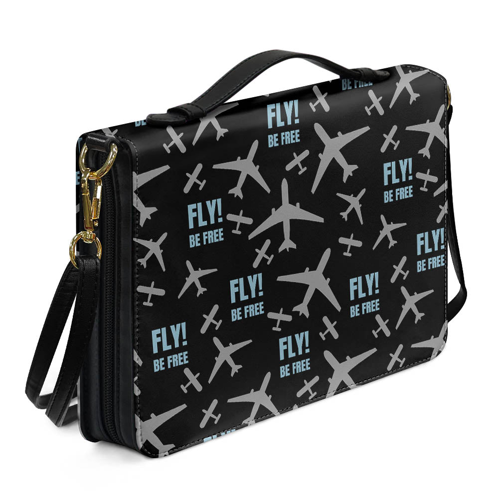 Fly Be Free Black2 Designed PU Accessories Bags Strap Style
