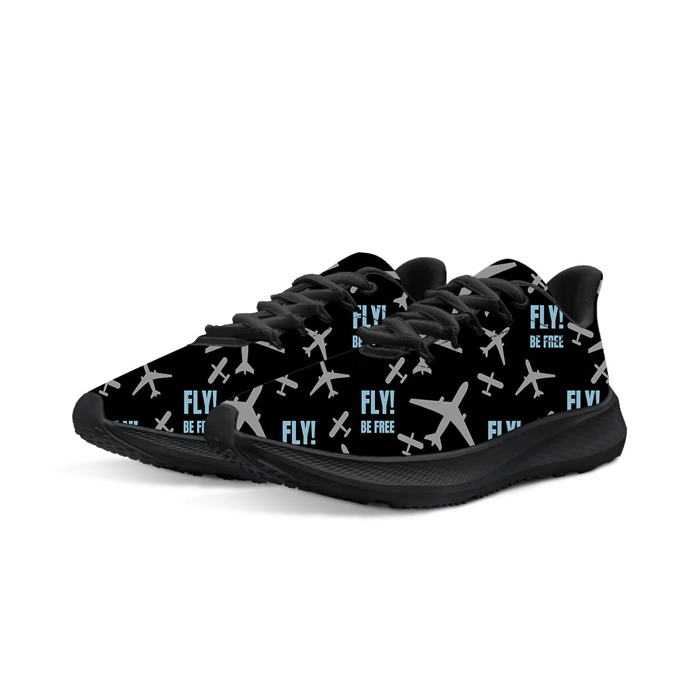 Fly Be Free Black Designed Breathable Sport Shoes