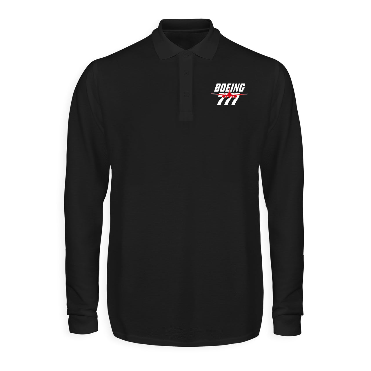 Amazing Boeing 777 Designed Long Sleeve Polo T-Shirts