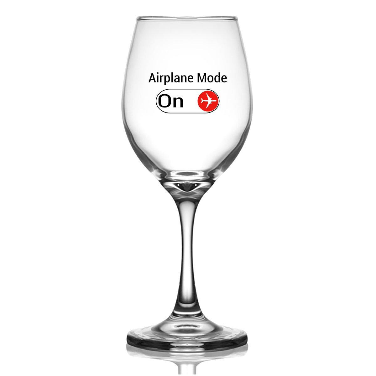 Airplane Mode On Designed Wine Glasses