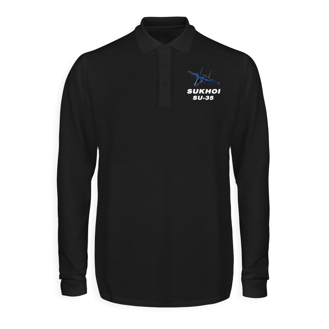 The Sukhoi SU-35 Designed Long Sleeve Polo T-Shirts