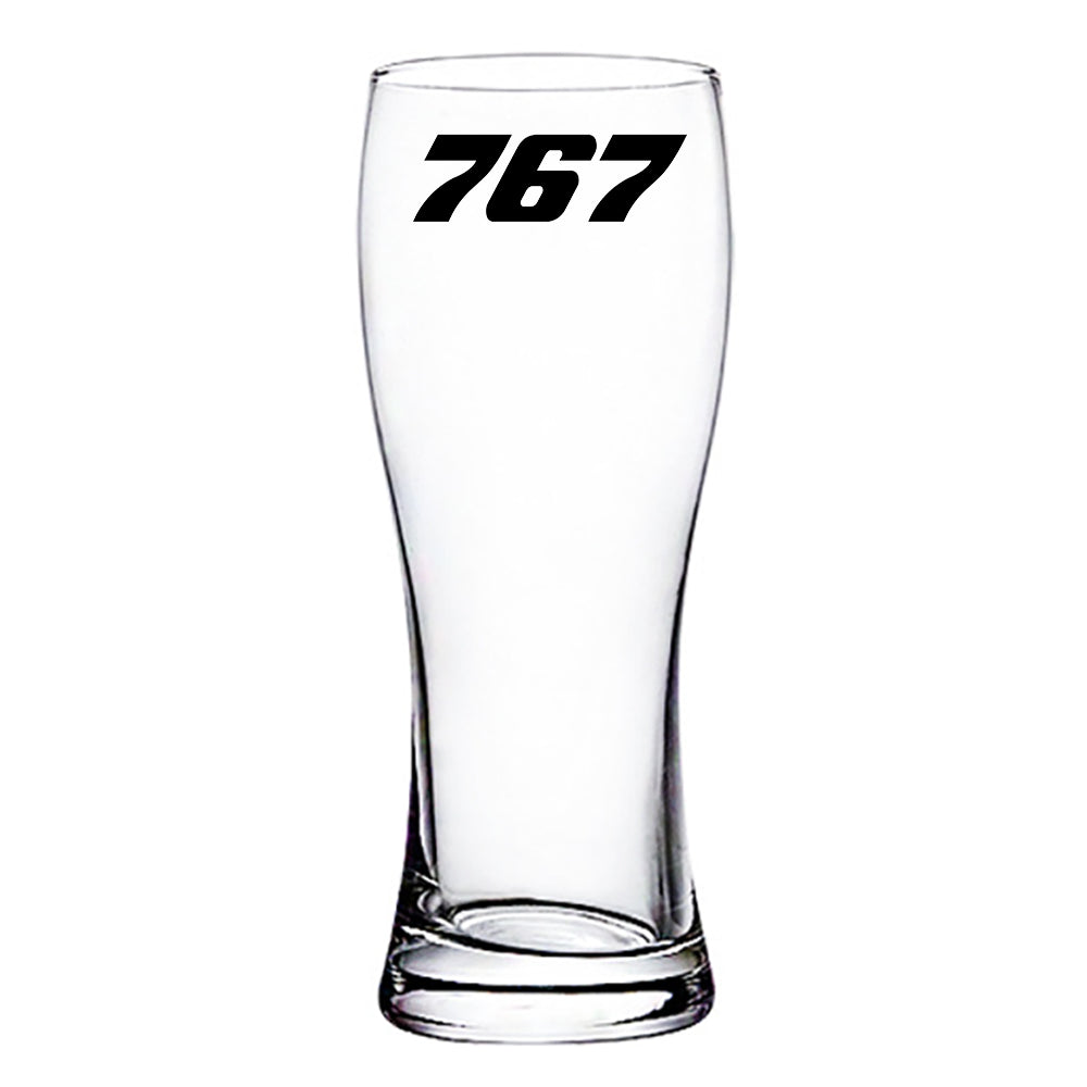 767 Flat Text Designed Pilsner Beer Glasses