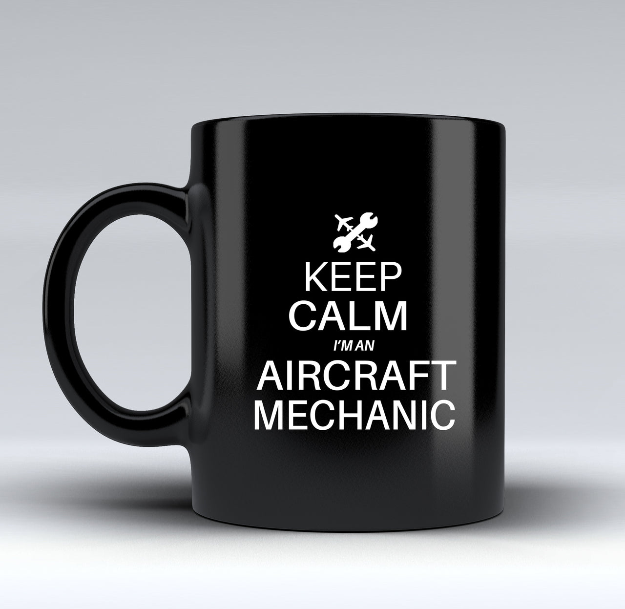 Aircraft Mechanic Designed Black Mugs