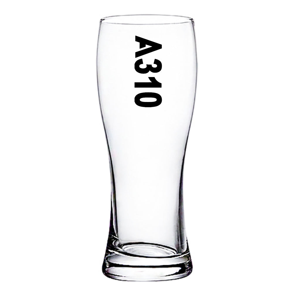 A310 Text Designed Pilsner Beer Glasses
