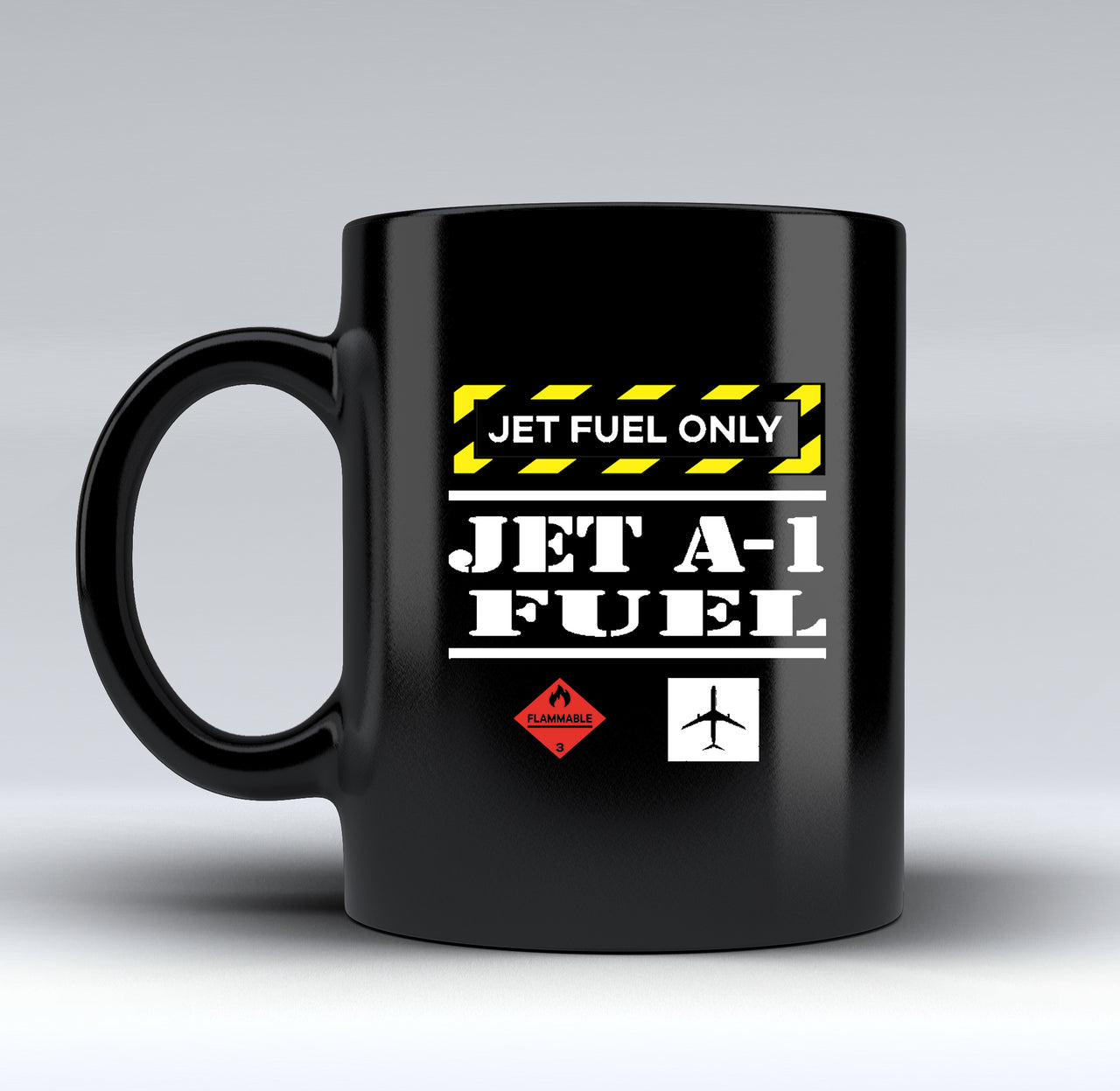 Jet Fuel Only Designed Black Mugs