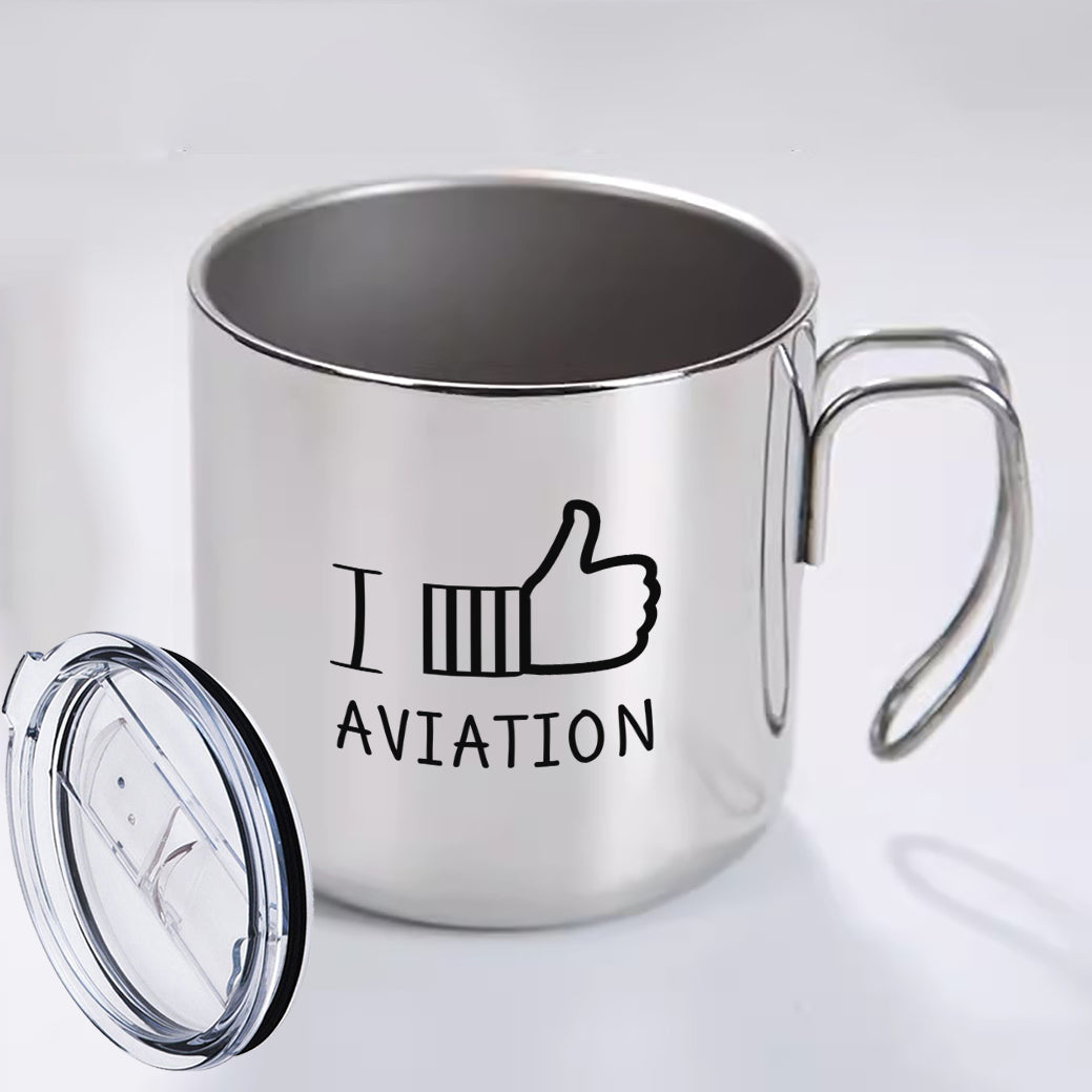 I Like Aviation Designed Stainless Steel Portable Mugs