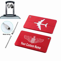 Thumbnail for Custom Name (US Air Force & Star) Designed Aluminum Luggage Tags