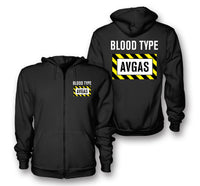 Thumbnail for Blood Type AVGAS Designed Zipped Hoodies