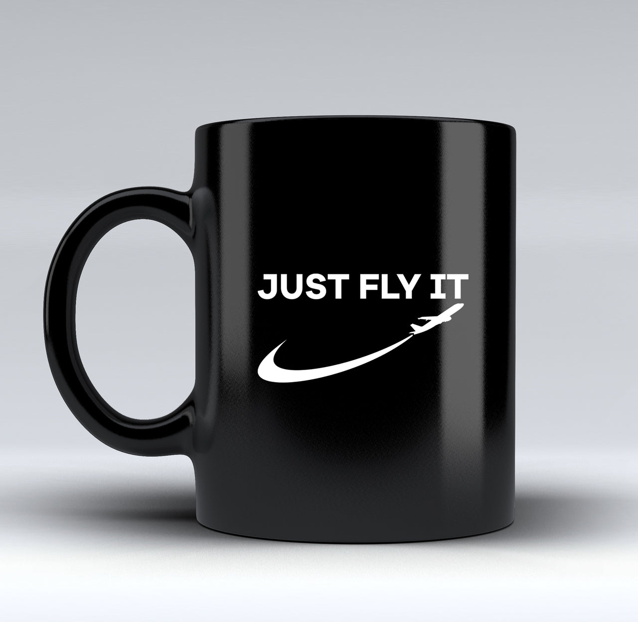 Just Fly It 2 Designed Black Mugs