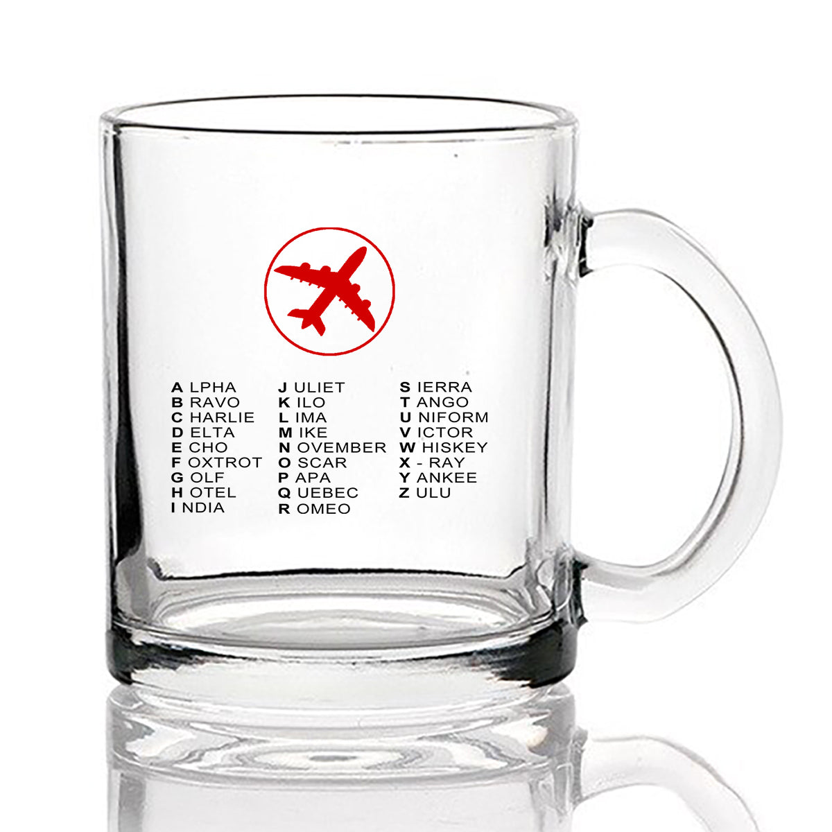 Aviation Alphabet 2 Designed Coffee & Tea Glasses
