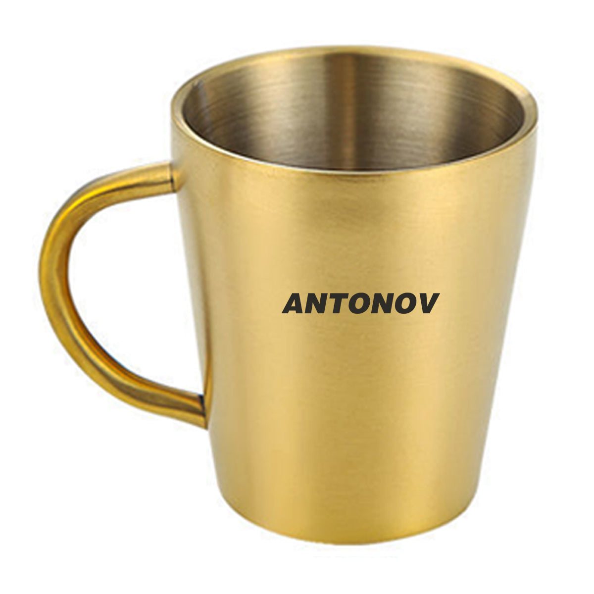 Antonov & Text Designed Stainless Steel Coffee Mugs