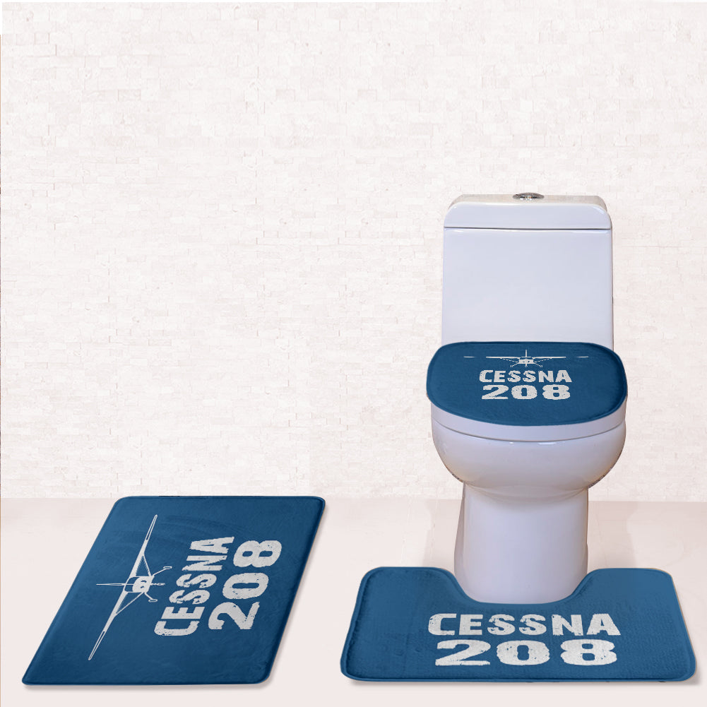 Cessna 208 & Plane Designed Toilet Seat Cover Three-piece Set