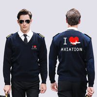 Thumbnail for I Love Aviation Designed Wool Pilot Sweaters