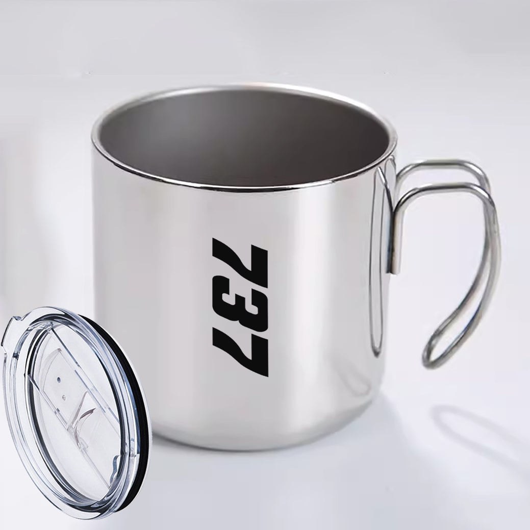 Boeing 737 Text Designed Stainless Steel Portable Mugs