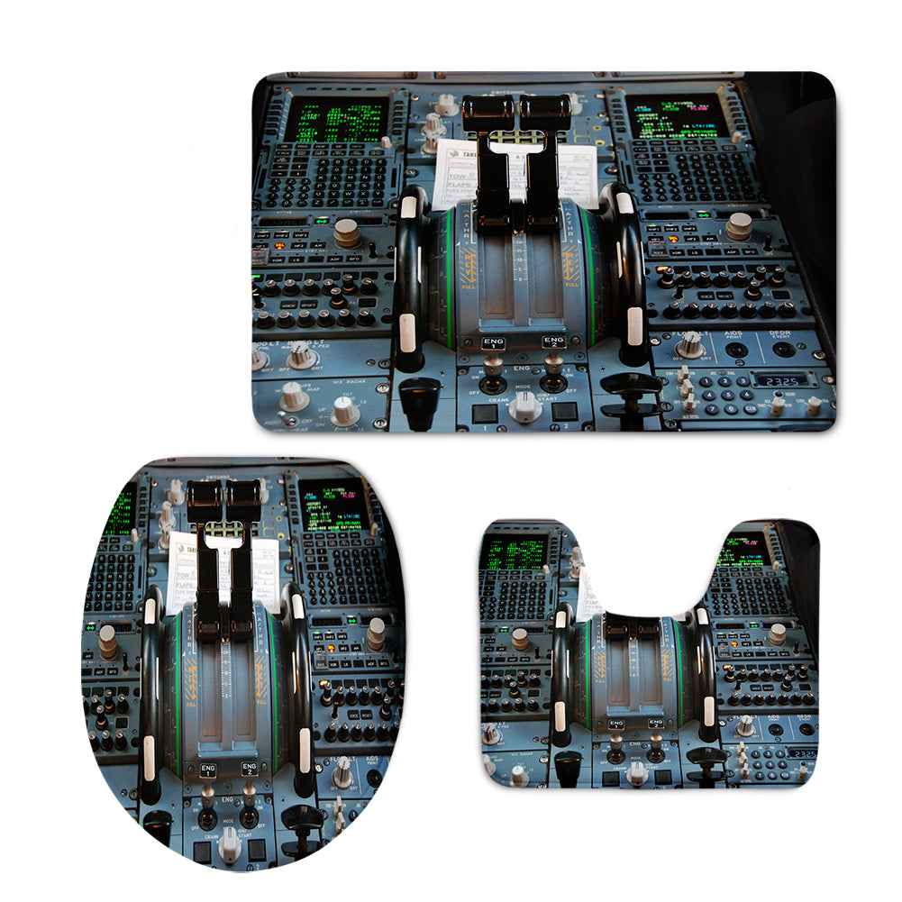 Airbus A320 Cockpit Designed Toilet Seat Cover Three-piece Set