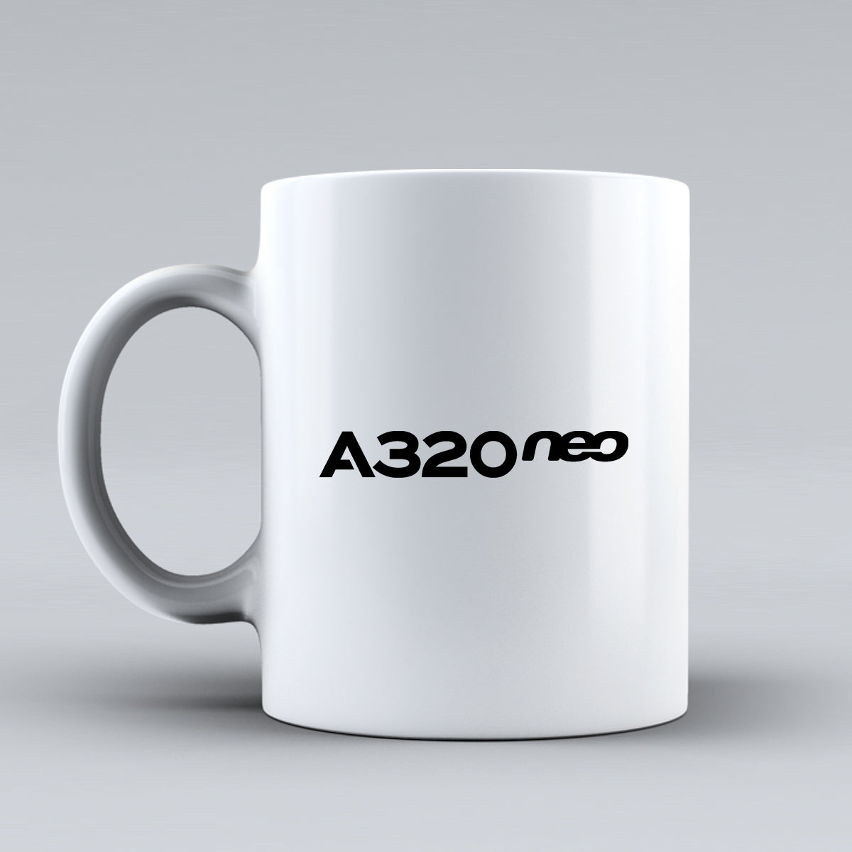 A320neo & Text Designed Ceramic White Mugs