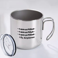 Thumbnail for I Fly Airplanes Designed Stainless Steel Portable Mugs