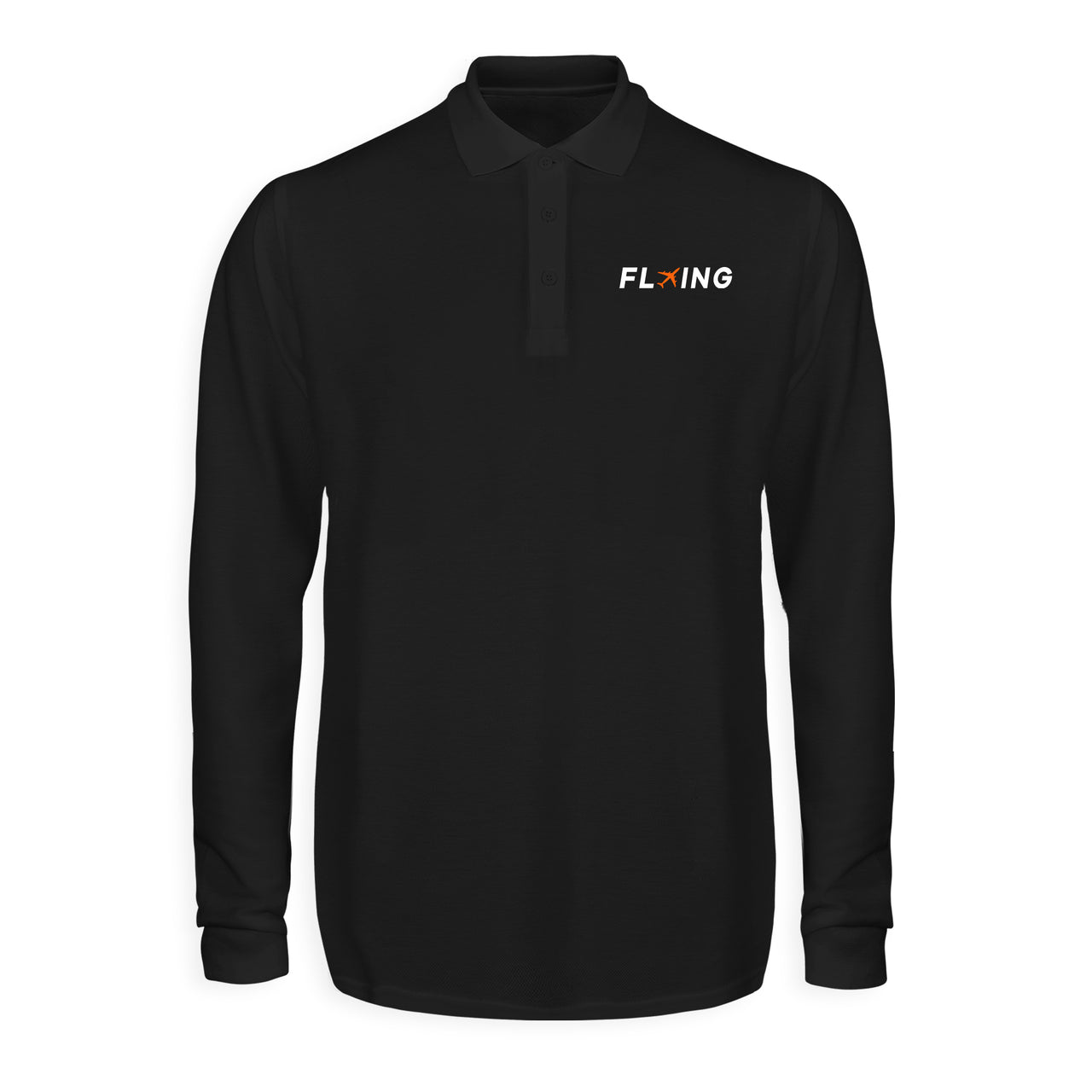 Flying Designed Long Sleeve Polo T-Shirts