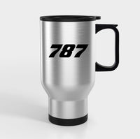 Thumbnail for 787 Flat Text Designed Travel Mugs (With Holder)