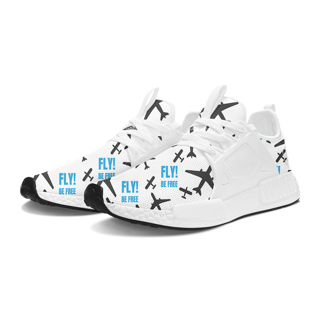 Fly Be Free White Designed Outdoor Sports Tennis Shoes