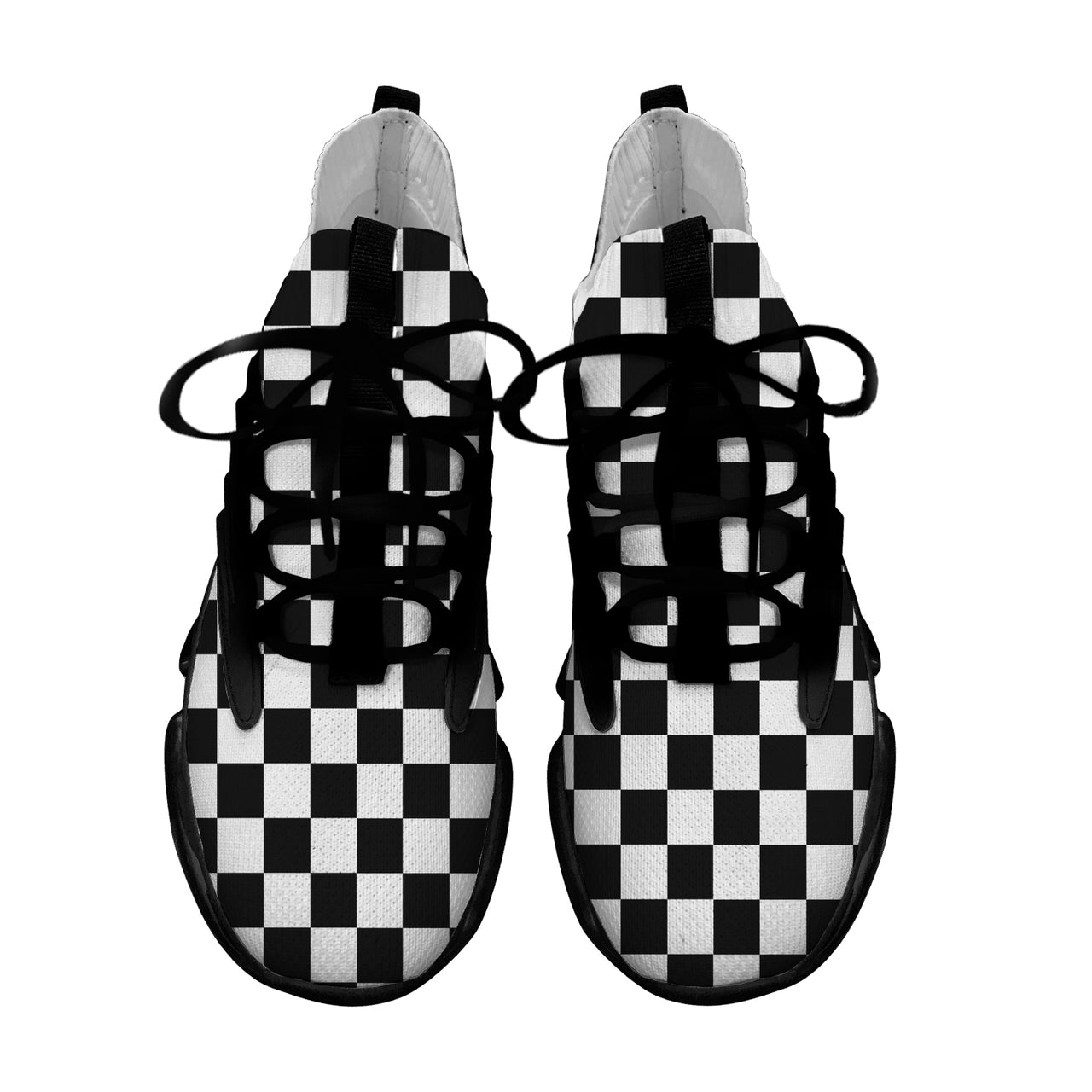 Black & White Boxes Designed Fashion Running Shoes