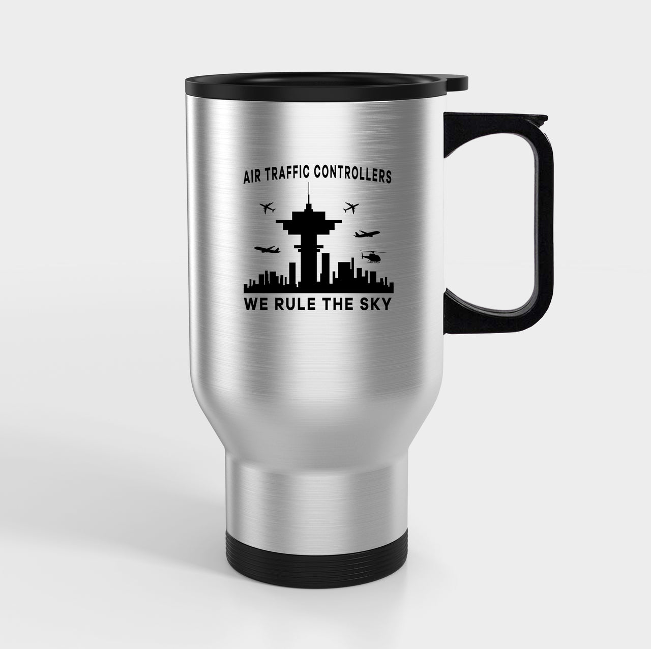 Air Traffic Controllers - We Rule The Sky Designed Travel Mugs (With Holder)