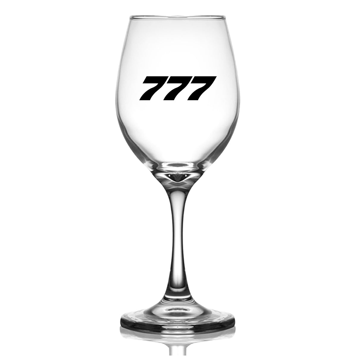 777 Flat Text Designed Wine Glasses