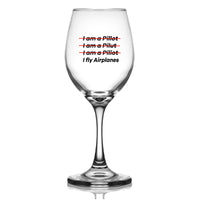 Thumbnail for I Fly Airplanes Designed Wine Glasses