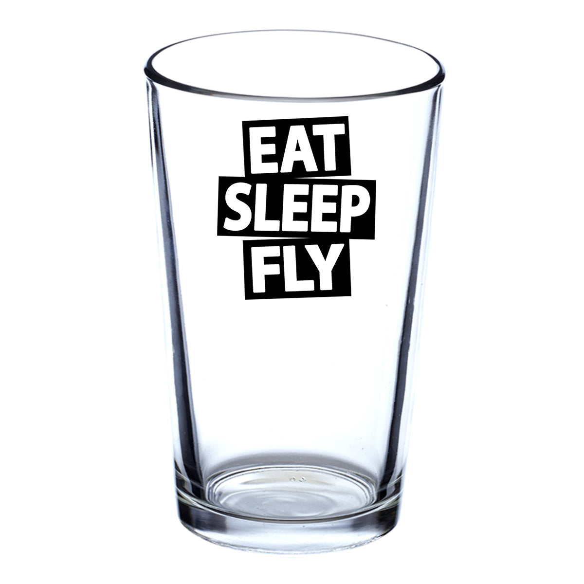 Eat Sleep Fly Designed Beer & Water Glasses
