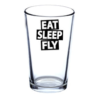 Thumbnail for Eat Sleep Fly Designed Beer & Water Glasses