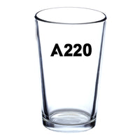 Thumbnail for A220 Flat Text Designed Beer & Water Glasses