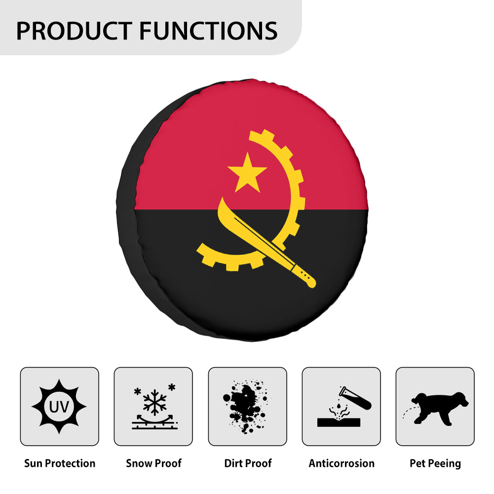 Angola Flag Designed Tire Cover Cases