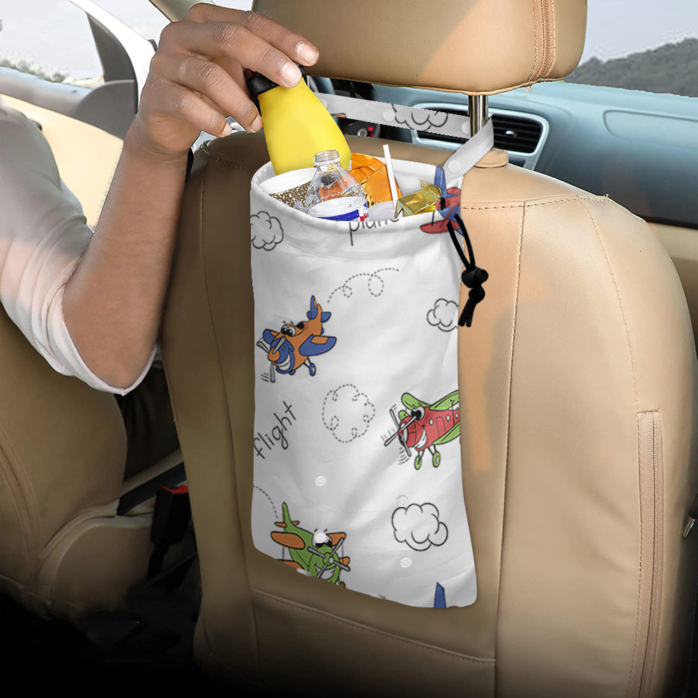 Colorful Cartoon Planes 2 Designed Car Folding Garbage Bags