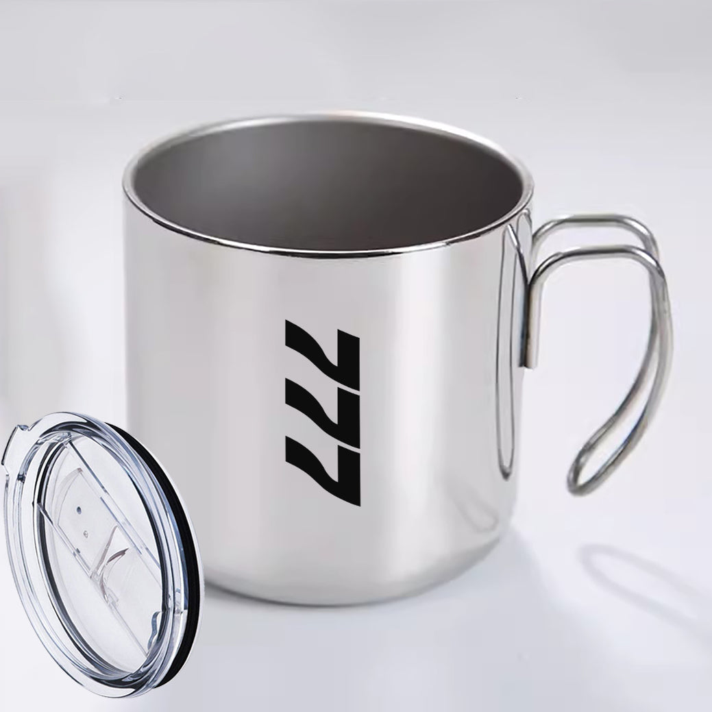 Boeing 777 Text Designed Stainless Steel Portable Mugs