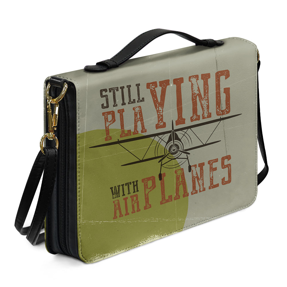 Still Playing with Airplanes Designed PU Accessories Bags Strap Style