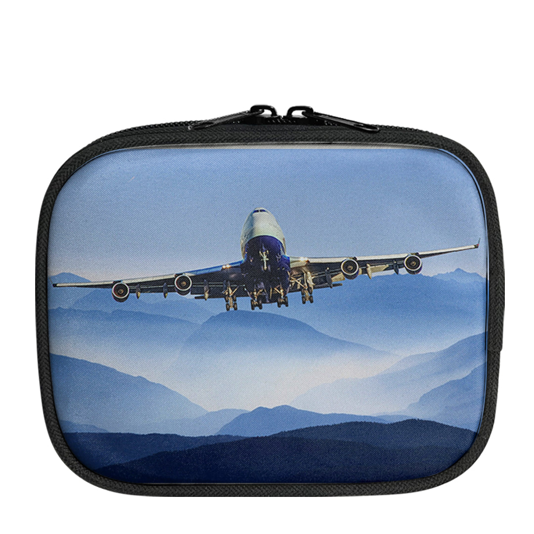 Landing Boeing 747 From Front Designed Travel & Medical Storage Bags