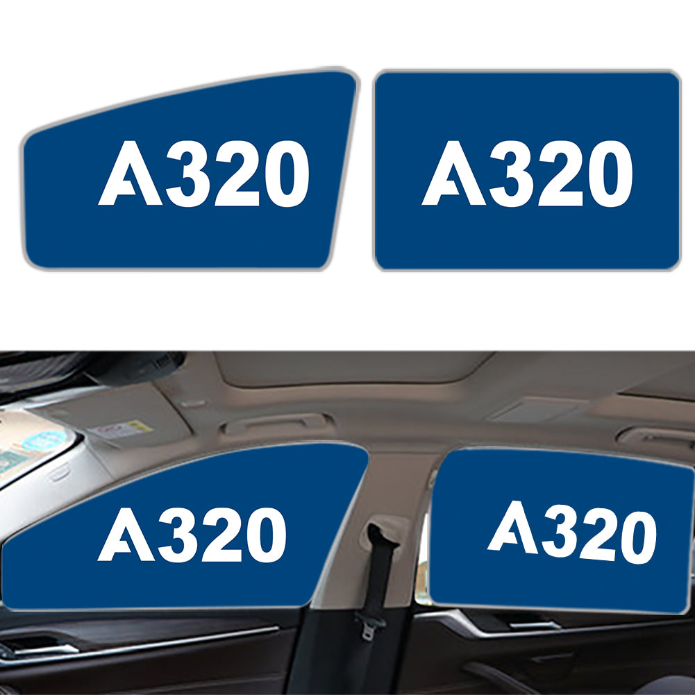 A320 Flat Text Designed Car Sun Shade (Side window)