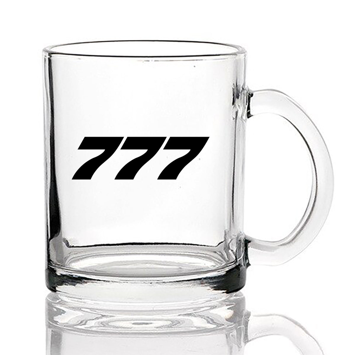 777 Flat Text Designed Coffee & Tea Glasses