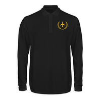 Thumbnail for Leaf & Airplane Designed Long Sleeve Polo T-Shirts