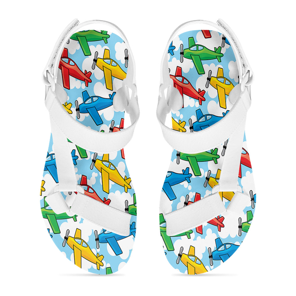 Funny Airplanes Designed Open Toe Sandals (Slippers)