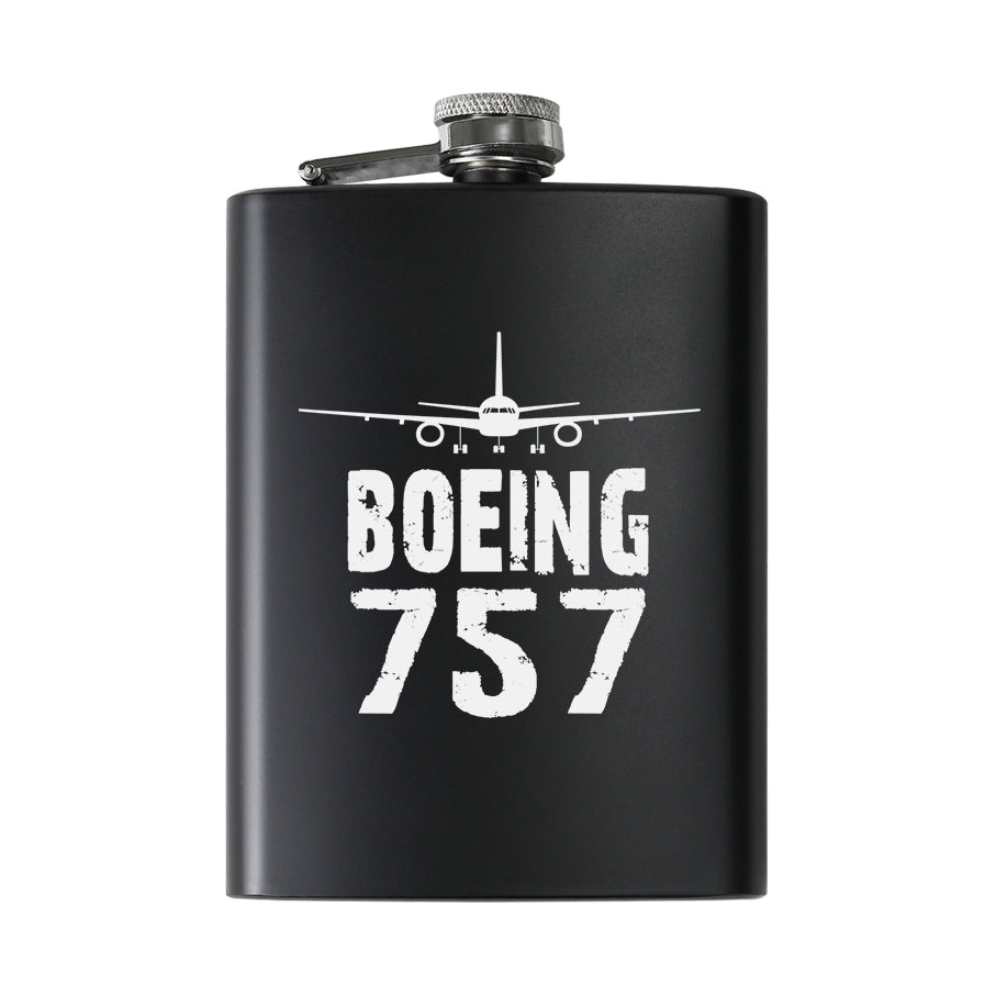 Boeing 757 & Plane Designed Stainless Steel Hip Flasks